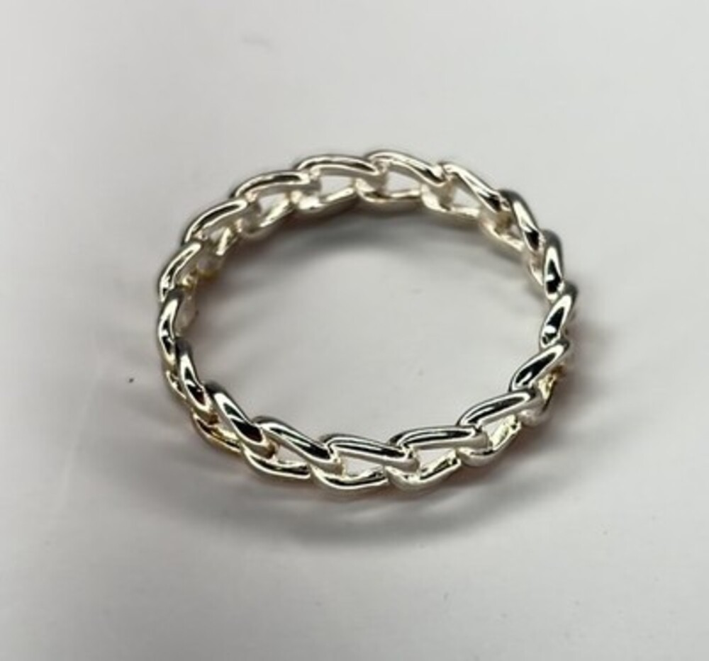 Milor .950 Silver Cuban Chain Link Ring Size 7.25